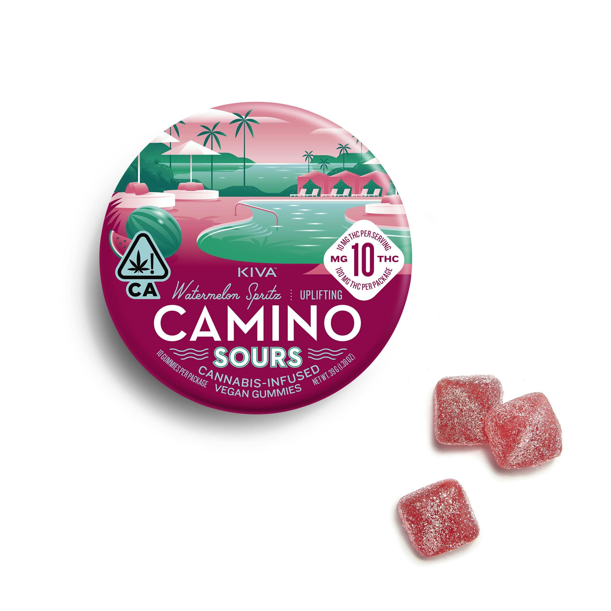 Kiva Camino Sours Watermelon Spritz Gummies